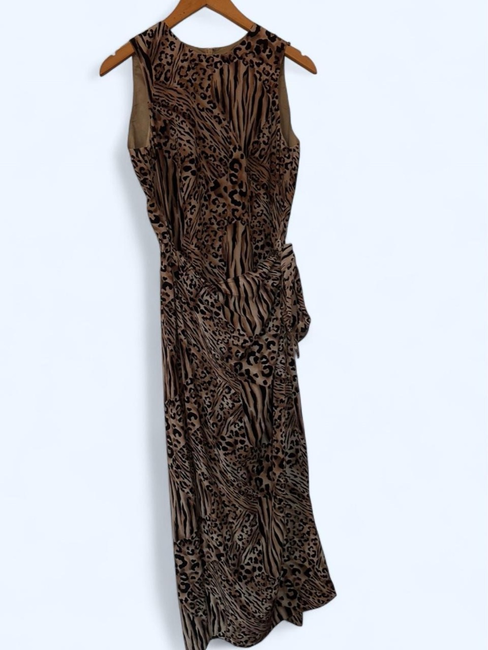 Vintage Spenser Jermey Animal Print Silk Maxi Dress